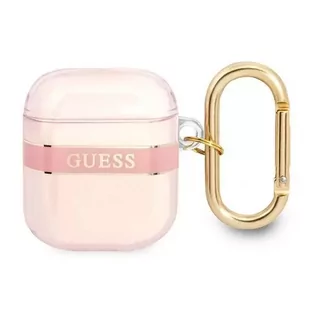 Guess  GUA2HHTSP AirPods cover różowy/pink Strap Collection - Akcesoria do słuchawek - miniaturka - grafika 1