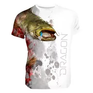 Koszulki sportowe męskie - T-Shirty Dragon Sum Biało-Czerwone Xxl - miniaturka - grafika 1