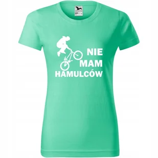 Damska Koszulka Nadruk Rowerowa Nie mam hamulców Prezent dla Rowerzystki miętowy M - Koszulki i topy damskie Damska Koszulka Nadruk Rowerowa Nie mam hamulców Prezent dla Rowerzystki miętowy M - Koszulki i topy damskie - miniaturka - grafika 1