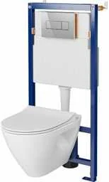 Cersanit Tech Line Opti Set B606 Zestaw Toaleta WC bez kołnierza + deska wolnoopadająca + stelaż podtynkowy WC + przycisk spłukujący WC S701-635 - Stelaże i zestawy podtynkowe do WC - miniaturka - grafika 3