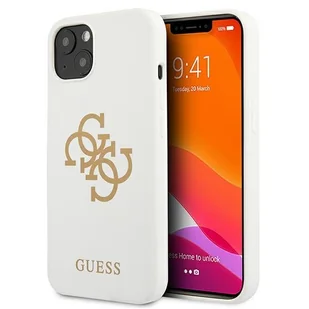 Guess GUHCP13MLS4GGWH iPhone 13 6,1" biały/white hard case Silicone 4G Logo GUE001734-0 - Etui i futerały do telefonów - miniaturka - grafika 1