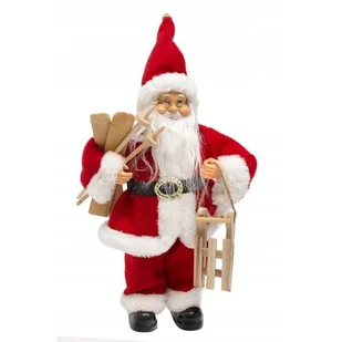 Mikołaj pluszowy czerwony 30 cm - Ozdoby bożonarodzeniowe - miniaturka - grafika 1