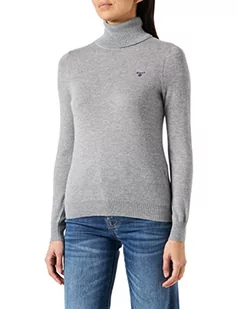 GANT Damski sweter MD. Extrafine Lambswool Rollneck Pulower, szary melanż, XXL - Swetry damskie - miniaturka - grafika 1