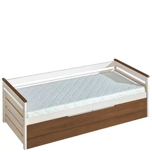 Łóżko 90 x 200 ze Stelażem AL1 Alan Dolmar Sosna Barwiona na Biel / Brąz Struktura, Cashmere 19 / Cashmere 17 - Łóżka dla dzieci i młodzieży - miniaturka - grafika 1