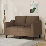 Sofy i kanapy - vidaXL Sofa 2-osobowa, brązowa, 120 cm, tapicerowana tkaniną - miniaturka - grafika 1