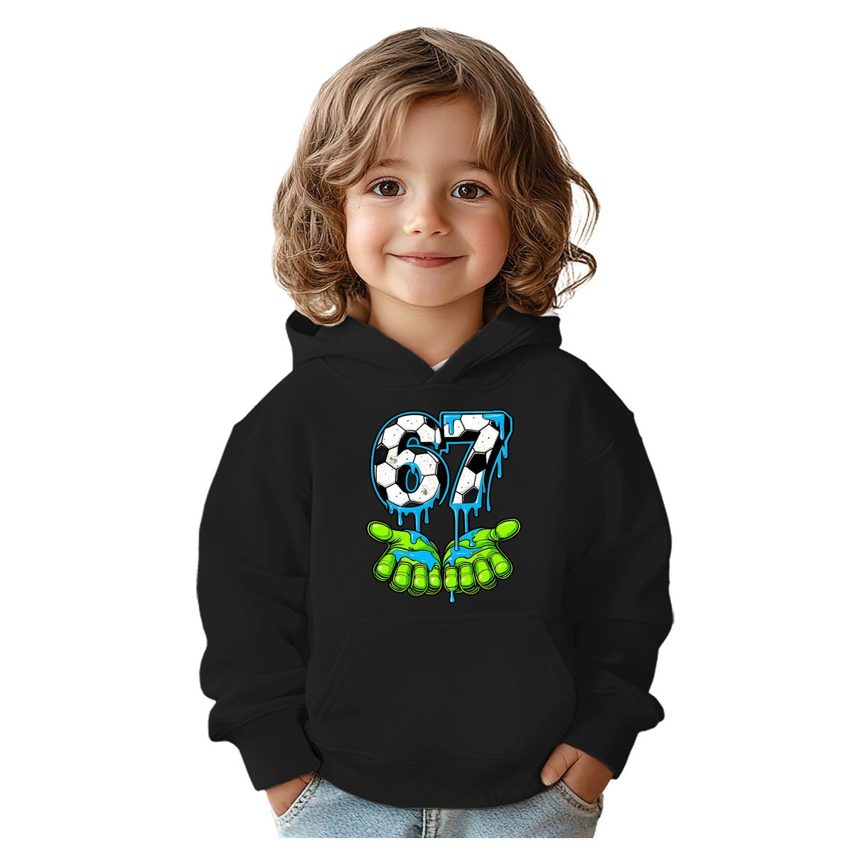 BLUZA DZIECIĘCA Z KAPTUREM 67 SIX SEVEN PIŁKA VIRAL 110-116 PREZENT