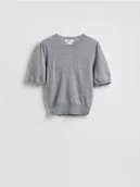 Swetry damskie - Reserved - Wełniany sweter - jasnoszary - miniaturka - grafika 1