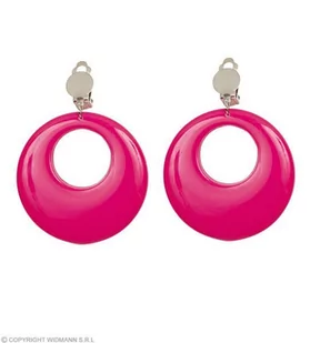 Kolczyki Klipsy Różowe Lata 70 80 Disco Impreza - Dodatki do strojów karnawałowych - miniaturka - grafika 1