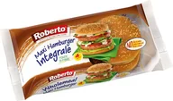 Pieczywo chrupkie - ROBERTO Maxi Hamburger 4 sztuki. Bułki pszenne razowe z otrębami i sezamem 300 g - miniaturka - grafika 1