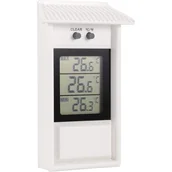 Stacje pogodowe - Elektroniczny termometr zewnętrzny, termometr do pomiaru temperatury maksymalnej i minimalnej w szklarniach, odpowiedni do szklarni ogrodowych (biały - miniaturka - grafika 1