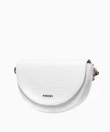 Torebki damskie - PUCCINI Torebka damska półksiężyc na szerokim pasku biała - miniaturka - grafika 1