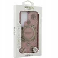 Etui i futerały do telefonów - Guess Etui 4G Electroplated Peony MagSafe do Galaxy S25 Ultra, różowe - miniaturka - grafika 1