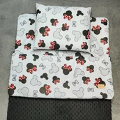 Śpiworki dla dzieci - ŚPIWOREK DO PRZEDSZKOLA - MYSZKA MINNE- BAWEŁNA / CZARNE MINKY - miniaturka - grafika 1