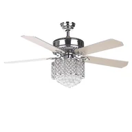 Lampy sufitowe - Beliani Lampa sufitowa Wentylator sufitowy kryształowy srebrny HUAI 239623 - miniaturka - grafika 1