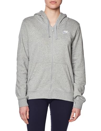 Nike DQ5471-063 W NSW Club FLC FZ Hoodie Std Długa koszulka damska Dk Grey Heather/White Rozmiar M-T