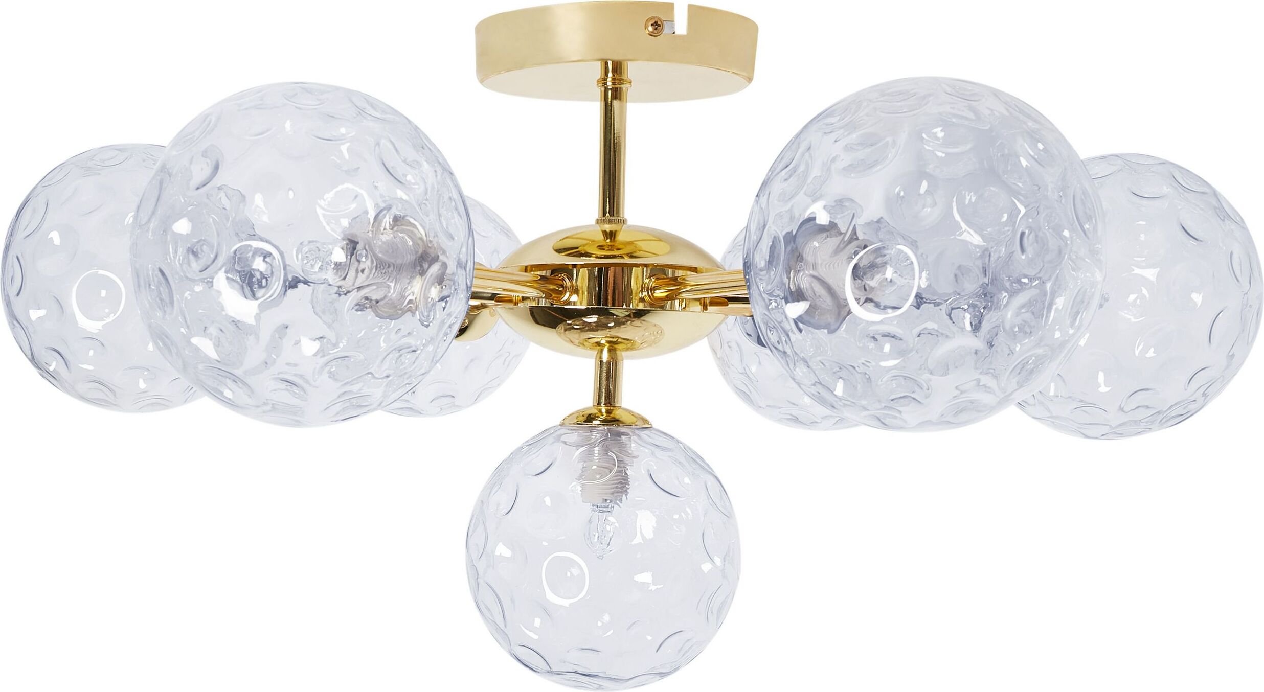 BELIANI Lampa sufitowa niebieska ze złotym szklane klosze metalowa 7-punktowa wygląd glam do salonu