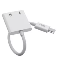 Adaptery i przejściówki - Dudao Dudao adapter przejściówka rozdzielacz słuchawkowy USB Typ C - USB Typ C / 3,5 mm mini jack biały (L13T white) L13T white - miniaturka - grafika 1