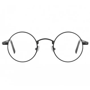 Okulary korekcyjne, oprawki, szkła - Okulary dziecięce zerówki okrągłe lenonki M5 czarny - grafika 1