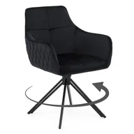 Krzesła - Krzesło obrotowe SC001 Czarny Welur #66 Nogi czarne - miniaturka - grafika 1