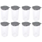 Pojemniki kuchenne - Zestaw 8 Pojemników Kuchennych Hamburg 2,5 L Szary - miniaturka - grafika 1