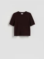 Moda i Uroda OUTLET - Reserved - Wełniany sweter - ciemnobrązowy - miniaturka - grafika 1