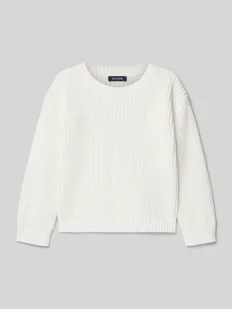 Sweter z dzianiny z prążkowanymi wykończeniami - Swetry dla dziewczynek - miniaturka - grafika 1