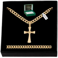 Biżuteria dla dzieci - ZŁOTY NASZYJNIK NA KOMUNIĘ DLA CHŁOPCA GRAWER 925 - miniaturka - grafika 1