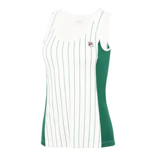 Damski podkoszulek Fila  Top Nina White Alyssum/Green Jacket M - Koszulki sportowe damskie - miniaturka - grafika 1