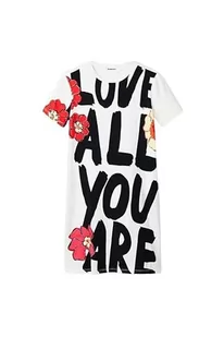 Desigual Damska sukienka Vest_Love All, biały, M - Sukienki - miniaturka - grafika 1