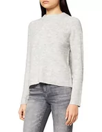 Swetry damskie - Pieces Damski sweter Pcellen Ls O-Neck Knit Noos Bc, Jasnoszary melanż, XS - miniaturka - grafika 1