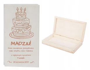 Drewniane Pudełko Na Pieniądze 18 Urodziny Ślub G3 - Bombki - miniaturka - grafika 1