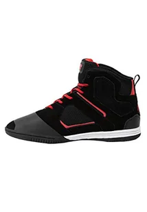 Gorilla Wear Buty kulturystyki Troy High Tops – czarne/czerwone – do uprawiania sportu, na co dzień, do treningu, sznurowadła z logo, wygodne, bardzo mocne trzymanie dla mężczyzn, czerwony, 38 EU - Koszulki i topy damskie - miniaturka - grafika 1