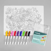 Maty edukacyjne - Duża Mata Silikonowa do Kolorowania A3 - Słoneczne Bazgrołki - miniaturka - grafika 1