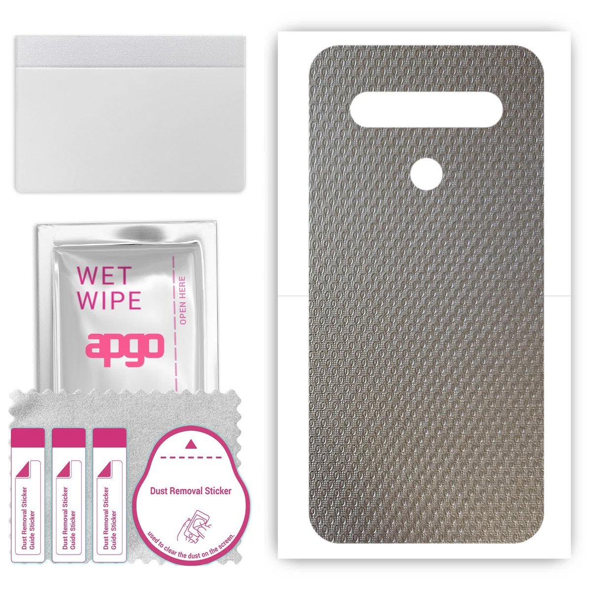Folia naklejka skórka strukturalna na TYŁ do LG Q61 - Aluminium krople - apgo SKINS