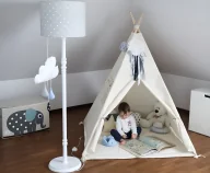 Lampy stojące - Lampa podłogowa Lovely Dots - kolor biały, Szary - LOVELY DOTS GREY FL - miniaturka - grafika 1