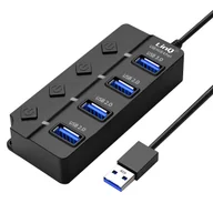 Kable USB - USB na USB 3.0 i 3x USB 2.0 Transfer danych 5 Gb/s LinQ Black - miniaturka - grafika 1