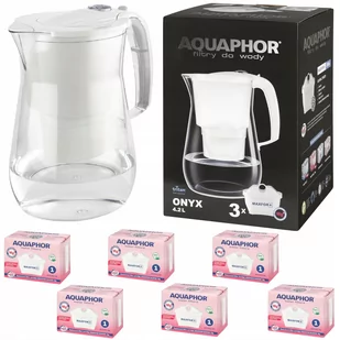 Dzbanek filtrujący Aquaphor Onyx 4,2 l + 6 wkładów, biały - Dzbanki filtrujące - miniaturka - grafika 1