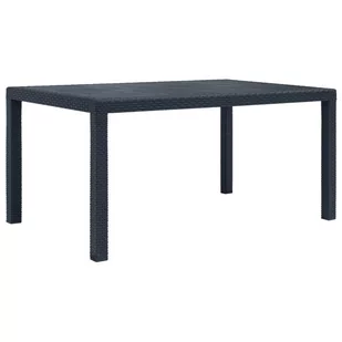 vidaXL Stół ogrodowy, 150x90x72 cm, plastikowy, antracytowy - Stoły ogrodowe - miniaturka - grafika 1