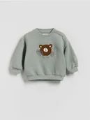 Bluzki dla niemowląt - Reserved - Bawełniana bluza - jasnozielony - miniaturka - grafika 1