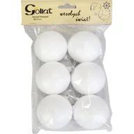 Ozdoby bożonarodzeniowe - Kule styropianowe 6,6 cm 6 sztuk białe - miniaturka - grafika 1