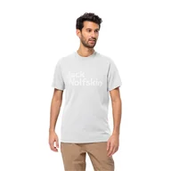 Koszulki męskie - Koszulka męska Jack Wolfskin ESSENTIAL LOGO T M white - S - miniaturka - grafika 1