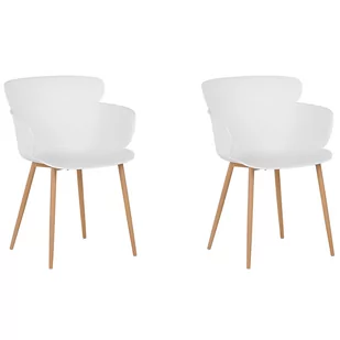 Beliani Zestaw 2 krzeseł do jadalni biały SUMKLEY - Krzesła - miniaturka - grafika 1