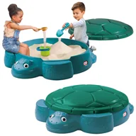 Place zabaw - Little Tikes Piaskownica Z Pokrywą Żółw Turkusowa 1+ - miniaturka - grafika 1