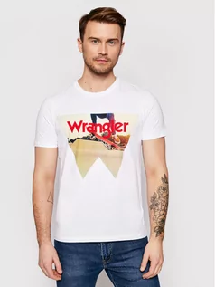 Koszulki męskie - Wrangler T-Shirt Photo W7G7D3XW1 Biały Regular Fit - grafika 1