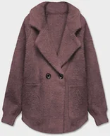 Swetry damskie - KRÓTKA NARZUTKA ALPAKA CIEMNE KAKAO (CJ65) - MADE IN ITALY - miniaturka - grafika 1