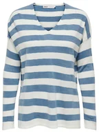 Swetry damskie - ONLY Sweter w kolorze biało-niebieskim - miniaturka - grafika 1