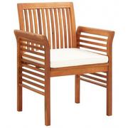 Fotele i krzesła ogrodowe - Krzesło ogrodowe z drewna akacji Kioto - biel - miniaturka - grafika 1