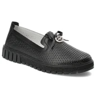 Półbuty damskie - Czarne Półbuty Filippo Eleganckie Wsuwane Obuwie Damskie - miniaturka - grafika 1