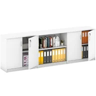 Zestawy mebli biurowych - B2B Partner Zestaw szaf MIRELLI, Typ I - biały 437536 - miniaturka - grafika 1