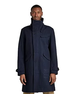 Kurtki męskie - G-STAR RAW Męska kurtka Long Wool Coat, Wielokolorowy (Sartho Blue Htr D20638-b965-6370), M - grafika 1